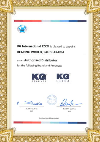 KG Bearing Certificates